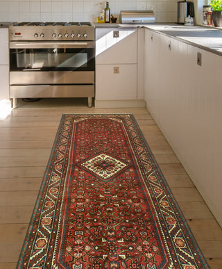 Fine Vintage Distressed Adrion Red/Ivory Runner, 3'9 x 10'4