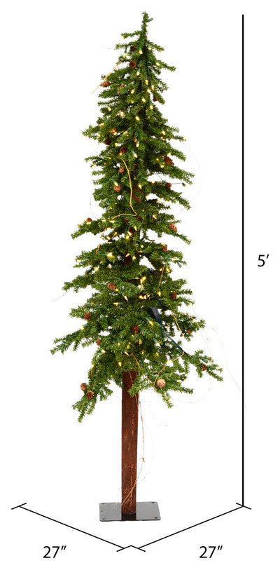 Vickerman A807251Led 5' Alpine Artificial Christmas Tree, Warm White Lights