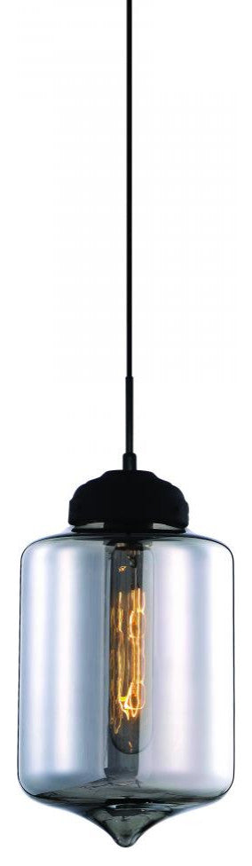 Matteo Lighting C41401SM One Light Pendant, Smoke Finish