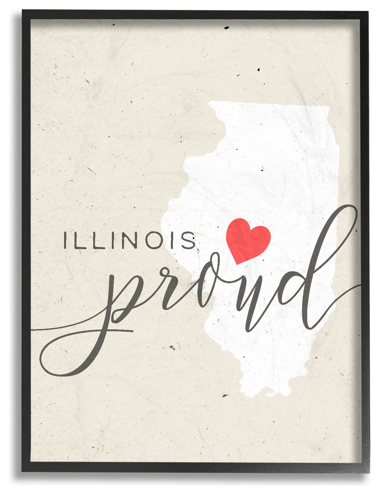 Illinois Proud, 16x20, Framed Giclee Texturized Art