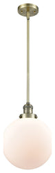 X-Large Beacon 1-Light Mini Pendant, Antique Brass, Matte White