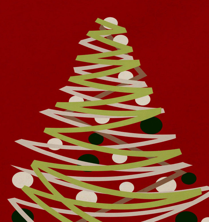 Decorative Holiday Placemat, Set of 4 Geometric, Red