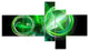 Green in Black Fractal Desktop, Large abstract art, 60"x32", 5 panels