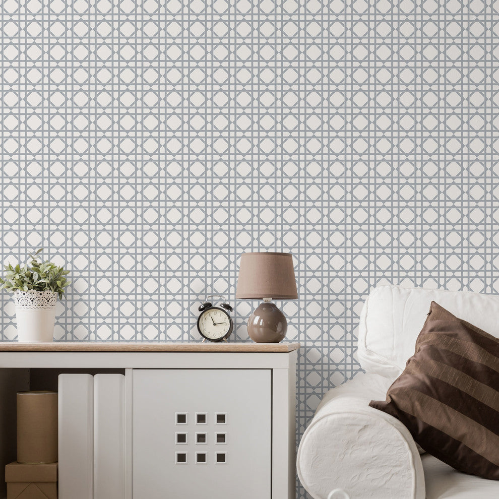 Geometric Peel and Stick Peel and Stick Vinyl Wallpaper , Grey, 24"w X 60"h