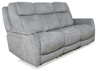 Linus Hudson Grey Power Reclining Sofa and Recliner