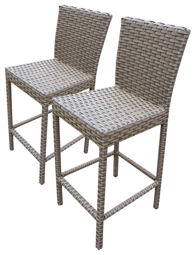 2 Florence Barstools w/ Back Grey Stone