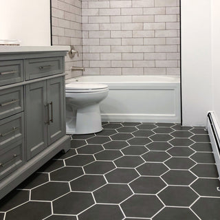 Vintage Hex Marengo Porcelain Floor and Wall Tile