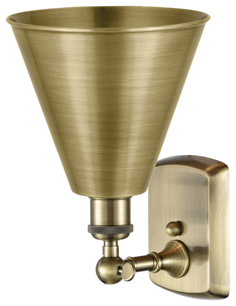 Ballston Cone Sconce, Antique Brass, LED
