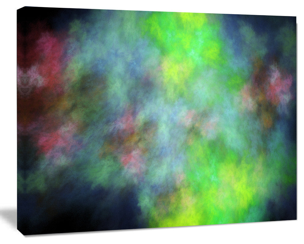 Green Blue Sky with Stars, Abstract Canvas Art Print, 40x30