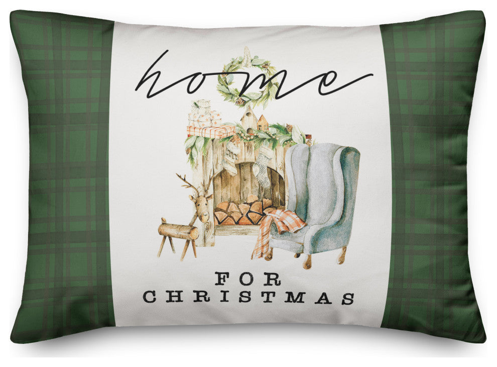 Home For Christmas Quilt 8 20x14 Spun Poly Pillow