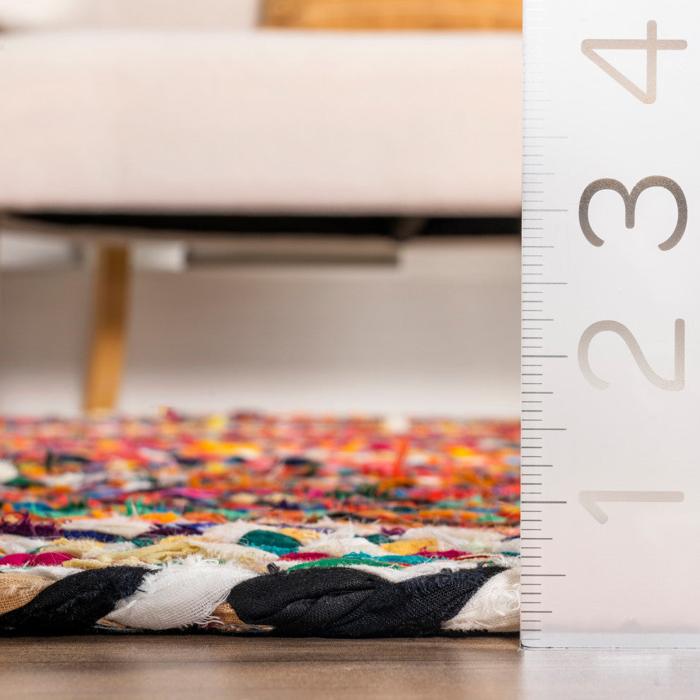 Nuloom Casual Handmade Braided Cotton Area Rug, Multicolor 2'6"x8'