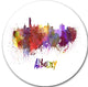 Albany Skyline, Cityscape Round Metal Wall Art, 23"