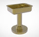 Vanity Top Soap Dish with Groovy Accents, Unlacquered Brass