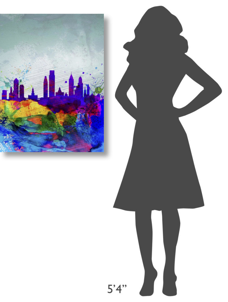 "Philadelphia Watercolor Skyline" Fine Art Print