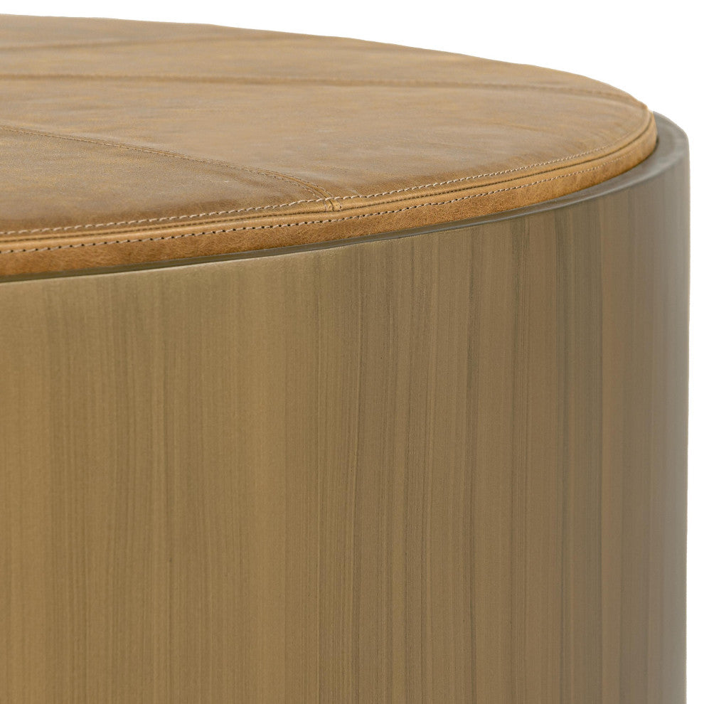 Evan 40" Round Brass Coffee Table
