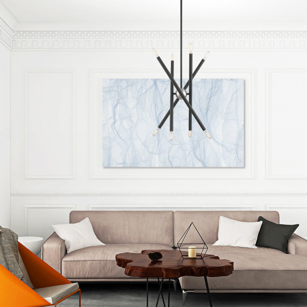Livex Lighting Soho 8 Light Scandinavian Gray, Brushed Nickel Accents Chandelier