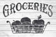 "Groceries Here" Painting Print on White Wood, 60"x40"