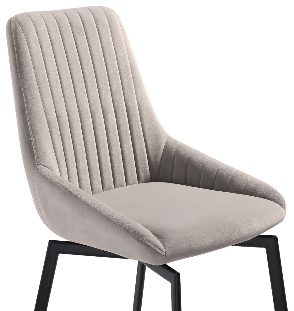 Esme Susie 7 Piece Dining Set With Gray Fabric Chairs