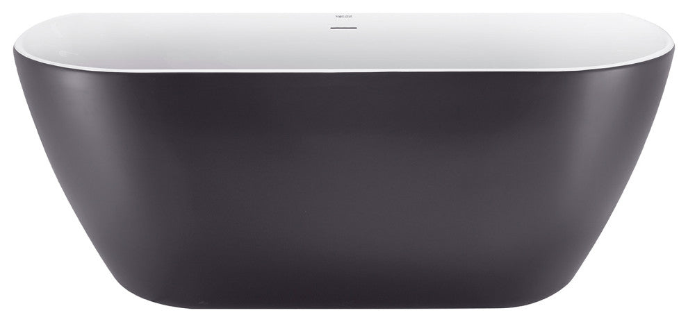 59" Chrome glossy Acrylic Oval Freestanding Non-Whirlpool Soaking Bathtub