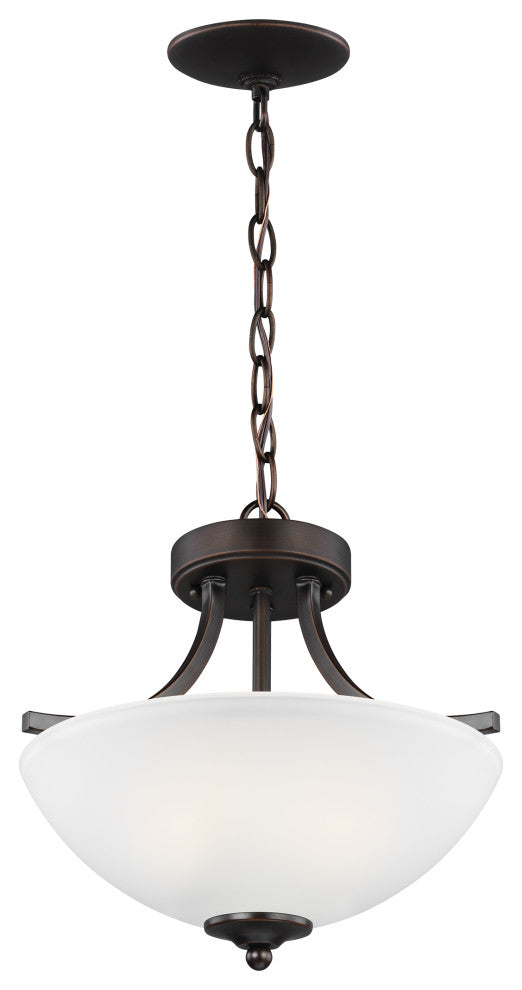 Geary Small 2-Light Semi-Flush Convertible Pendant, Burnt Sienna