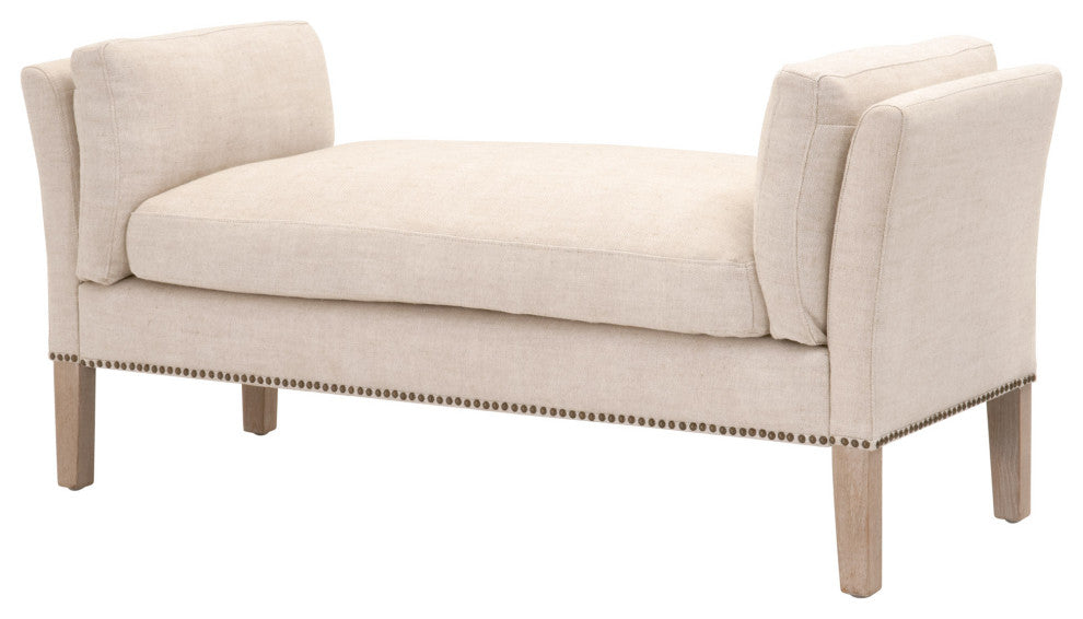 Warner Bench Bisque French Linen, Natural Gray Ash