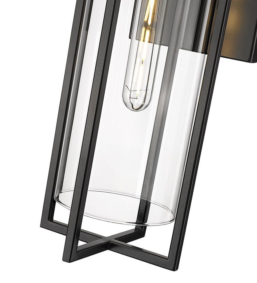 1 Light 8 in. Powder Coated Black Outdoor