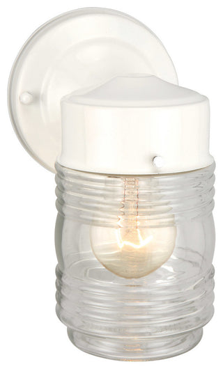 Design House 500181 Jelly Jar 8" Tall Outdoor Wall Sconce - White