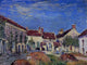 Alfred Sisley Courtyard at Les Sablons, 21"x28" Wall Decal