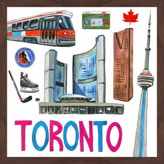 "Toronto Entertainment" Framed Painting Print , 12x12