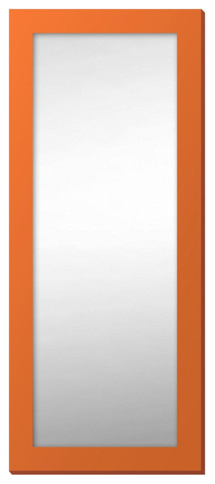 72"x30" Pop of Color Wall/Floor Mirror Art, Modern Orange
