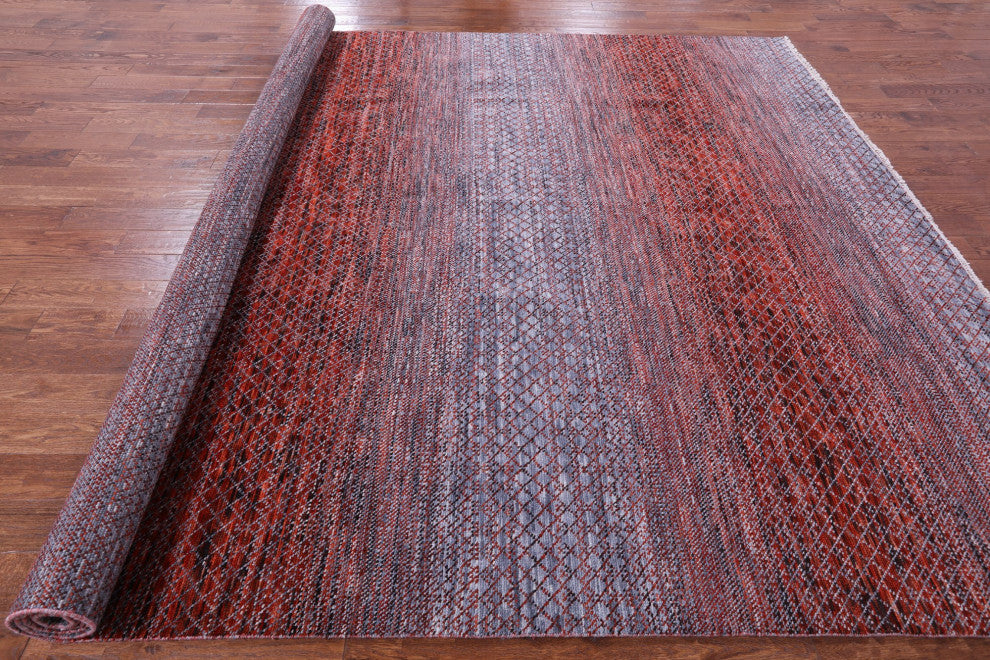 9' 10" X 13' 10" Savannah Grass Handmade Wool Rug Q9208