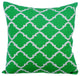 Throw Pillow Covers 12" x 12" Pillowcase Green Silk Bordered - Green Desire