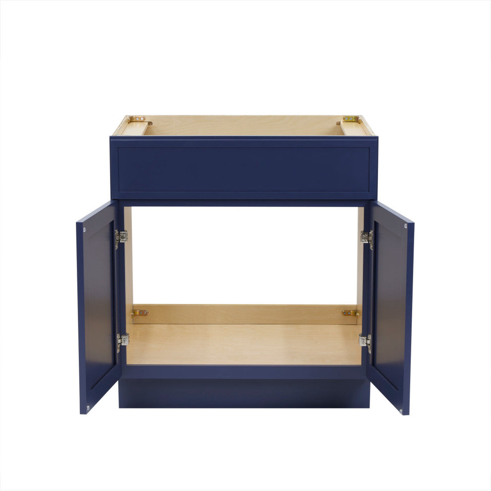 Vanity Art Birch Plywood Single Base Storage Cabinet, Blue, 30"
