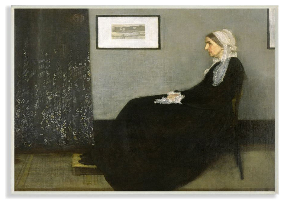 Whistlers Mother Yellow Black Classical Painting, 13"x19"