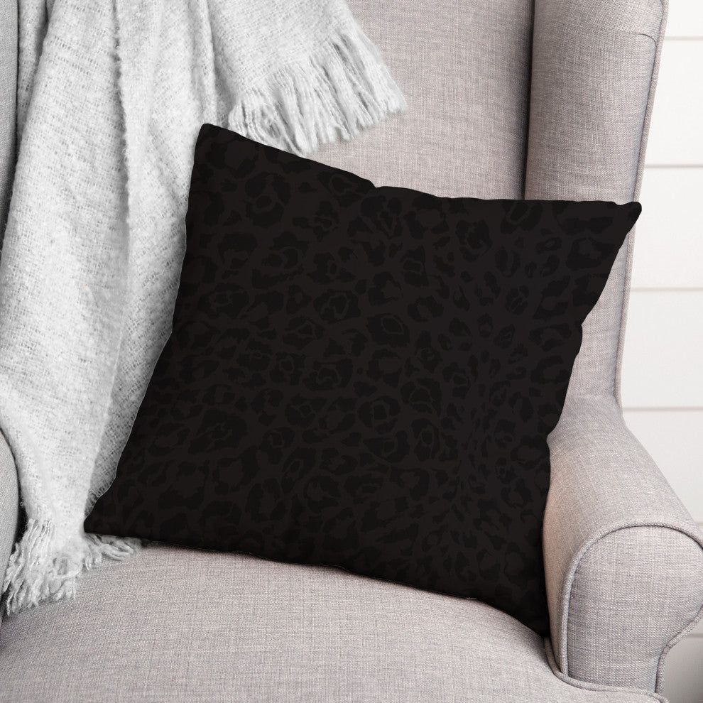 Black Cat Print 18x18 Indoor/Outdoor Pillow