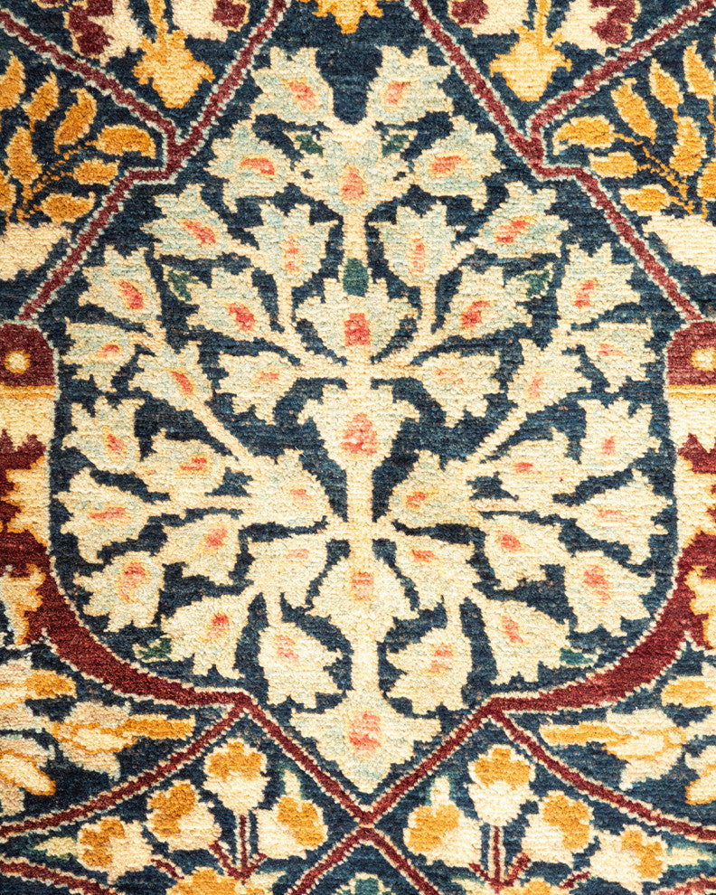 Mumbai, One-of-a-Kind Hand-Knotted Area Rug Blue, 8'1"x10'5"