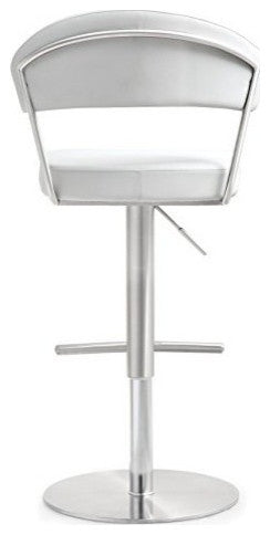 TOV Furniture Cosmo White Stainless Steel Barstool