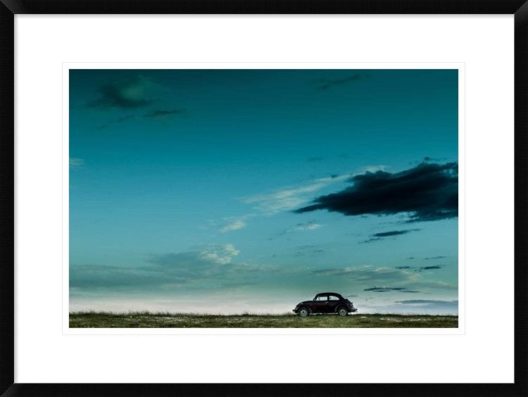 "The Red Vw Beetle" Framed Digital Print by Camilo Otero, 30x22"