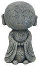 13" Gray Happy Monk Indoor Outdoor Statue