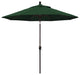 9' Bronze Push-Button Tilt Crank Aluminum Umbrella, Hunter Green Pacifica