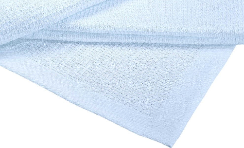 Crover Collection All Season Thermal Waffle Cotton Blanket, Cashmere Blue, King