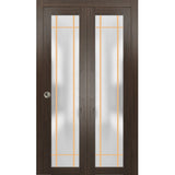 Bi-fold Doors 84 x 80 | Planum 2113 Chocolate Ash  | Sturdy Tracks