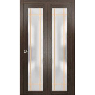 Bi-fold Doors 84 x 80 | Planum 2113 Chocolate Ash  | Sturdy Tracks