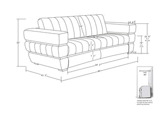 Ferrara Genuine Italian Leather Modern Sofa Dark Gray