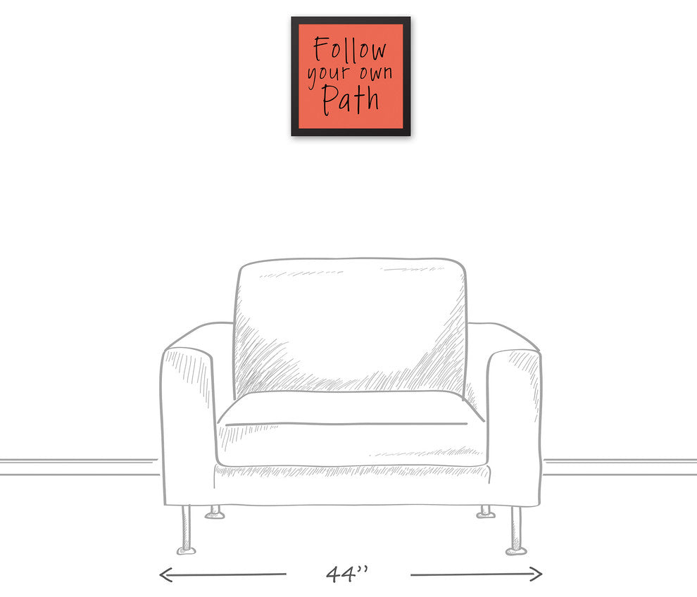 Follow Your Own Path Black Framed Canvas, 12x12