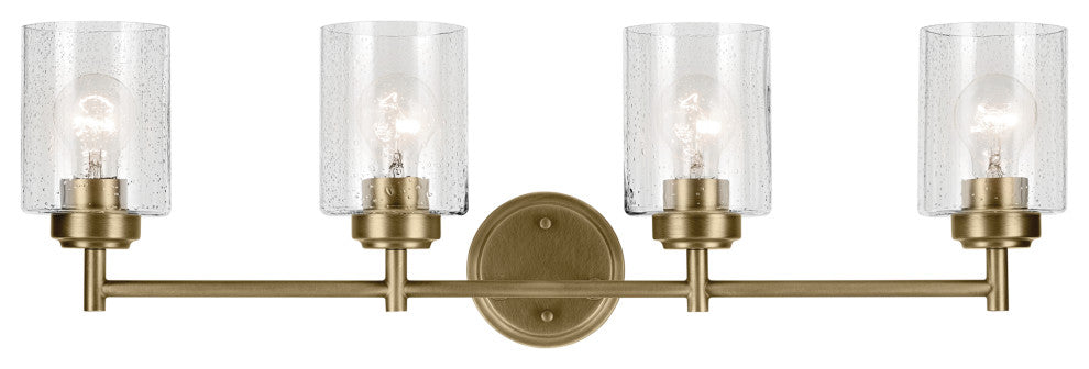 30" 4-Light Vanity Light With Clear Seeded Glass