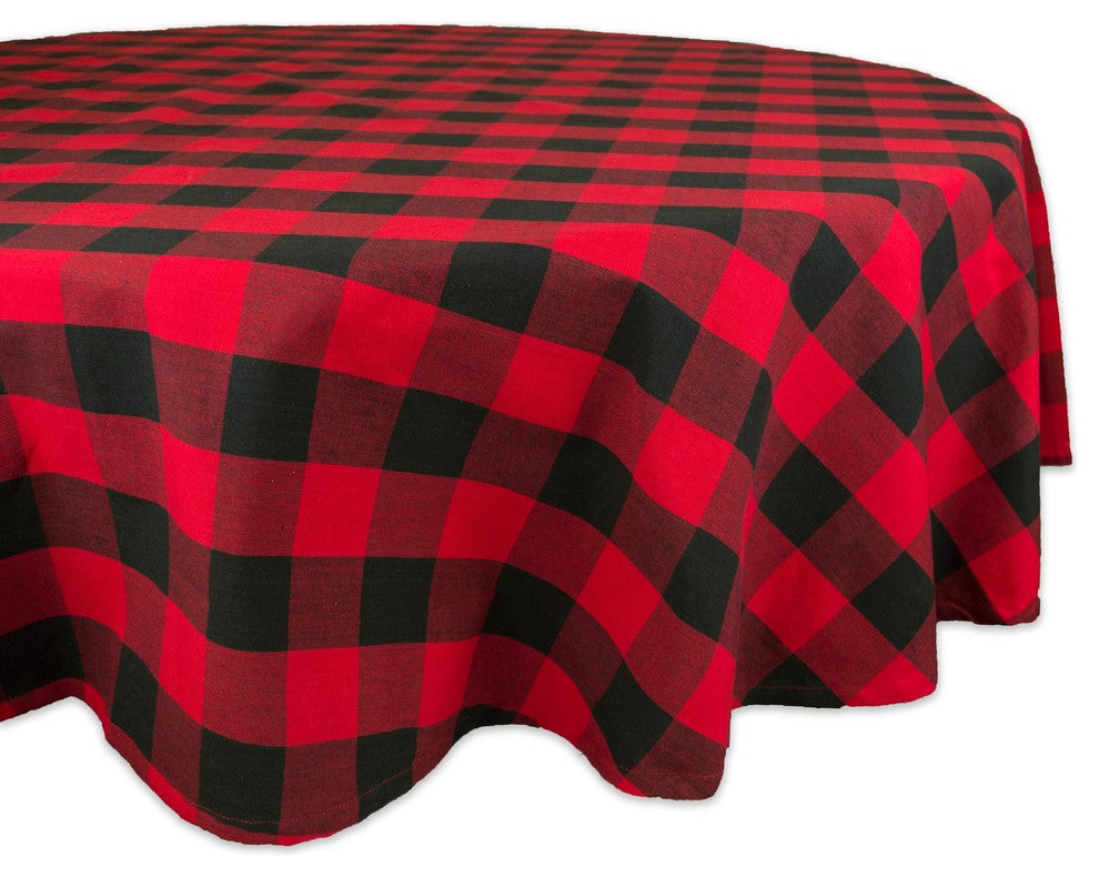 DII Red Buffalo Check Tablecloth 70 Round
