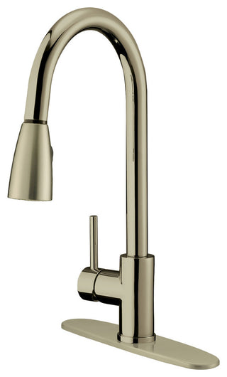 Brushed Nickel Finish Pull-Down Kitchen Faucet LK4B, 1 Hole, 3 Holes