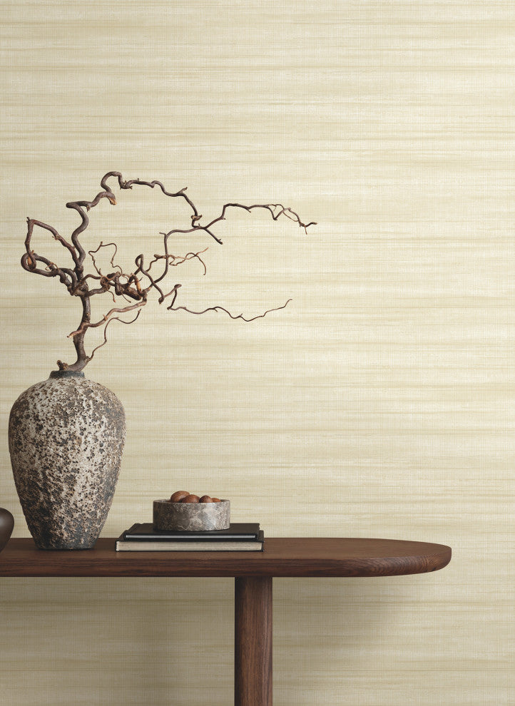 Brushed Linen Ivory Wallpaper