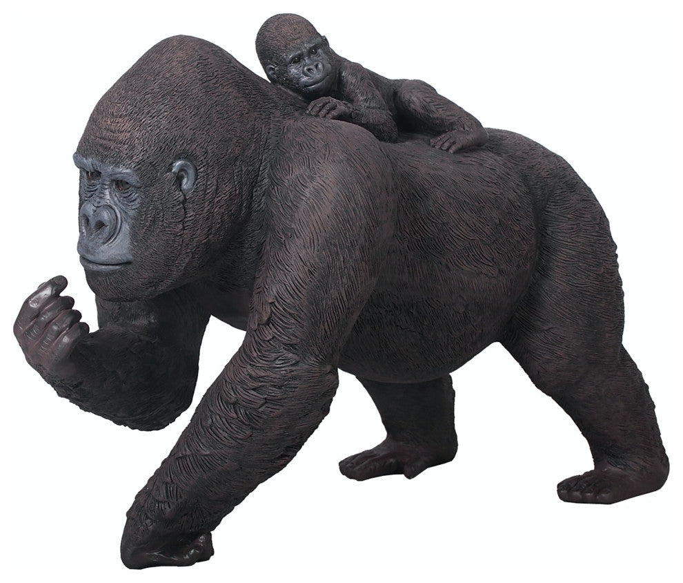 Lowland Gorillas Mother and Child Great Ape Statue